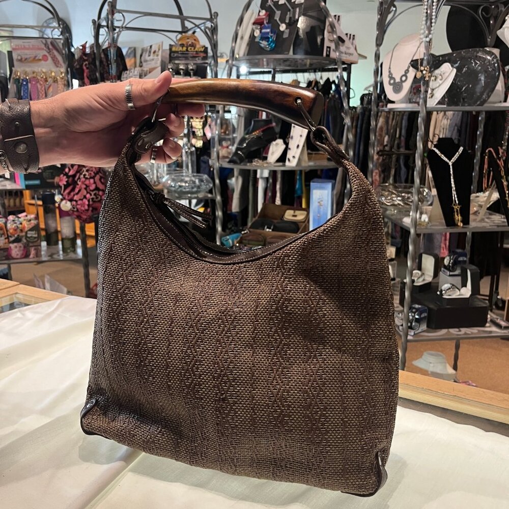 Canvas bag with Horn shaped handle (wooden)